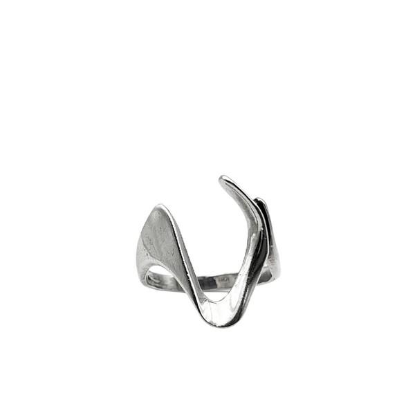 Vintage Abstract Curve 925silver Ring