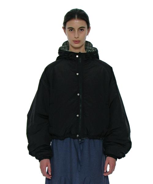 리버시블 후디드 윈드브레이커_블랙