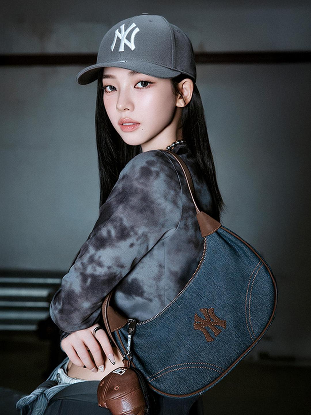 데님 배색 호보백 뉴욕양키스