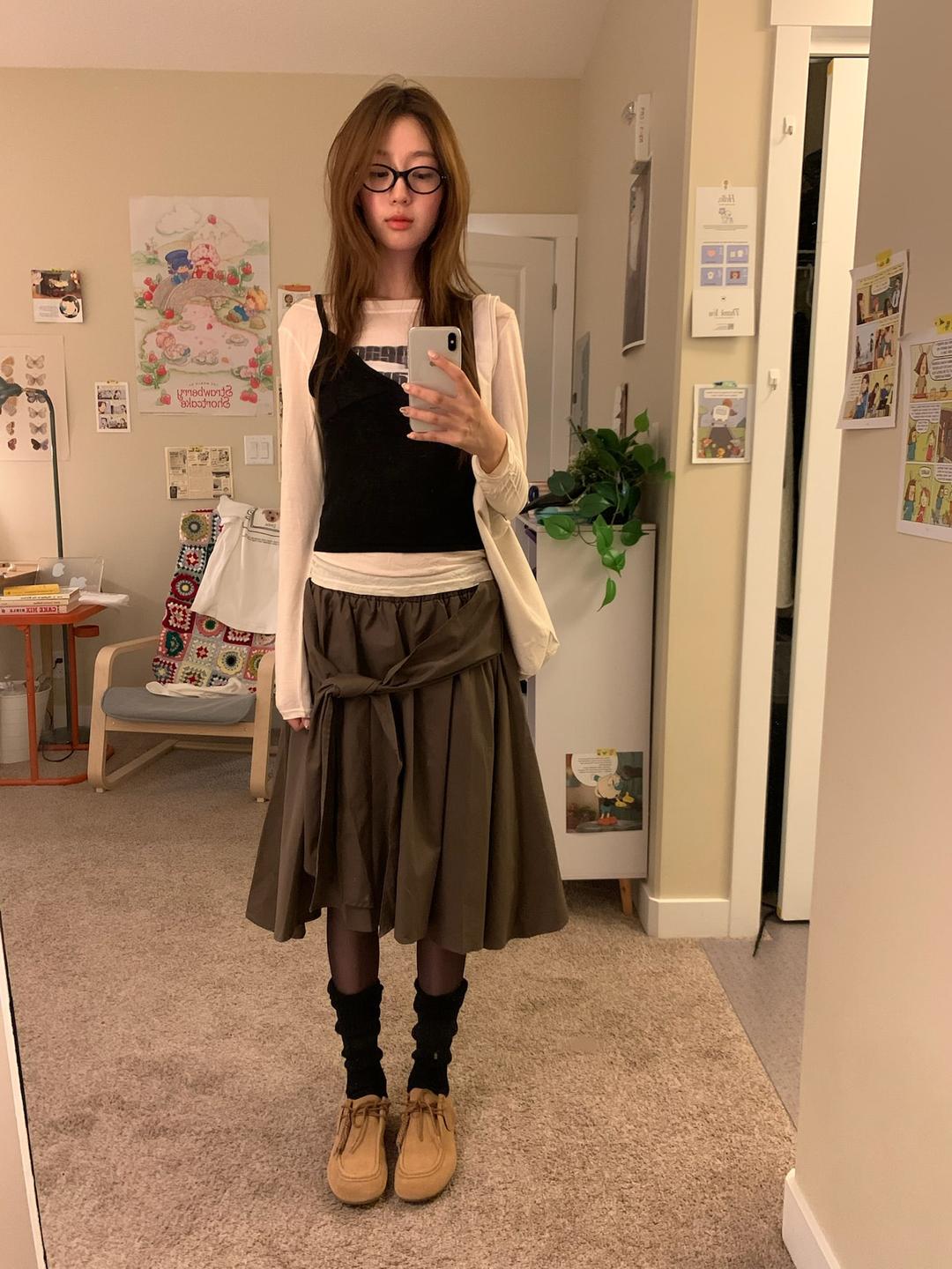 보우아카이브 tie unbalance skirt