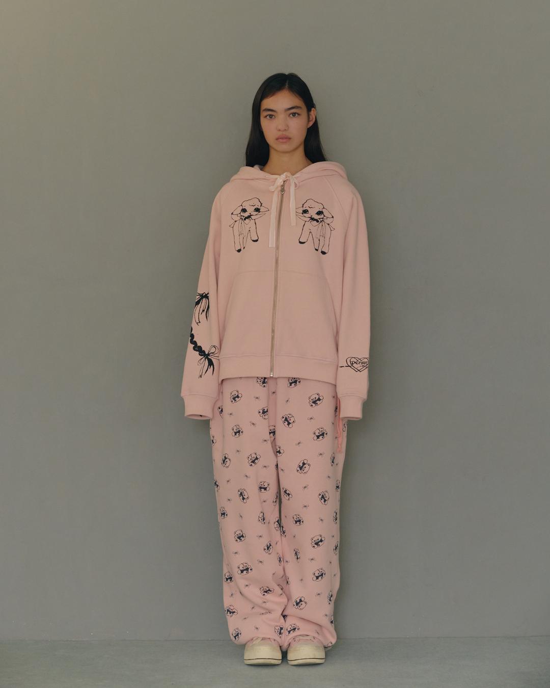 Creepy Lamb Hoodie(Ballet Pink)