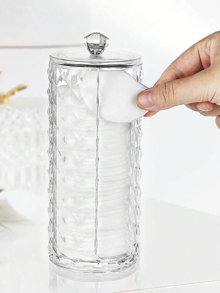 1세트 3개 다이아몬드 패턴 아크릴 메이크업 정리함, 투명 아크릴 화장품 보관함, 뚜껑 있는 욕실 정리대, 휴가, 욕실, 침실 수납에 적합한 대용량