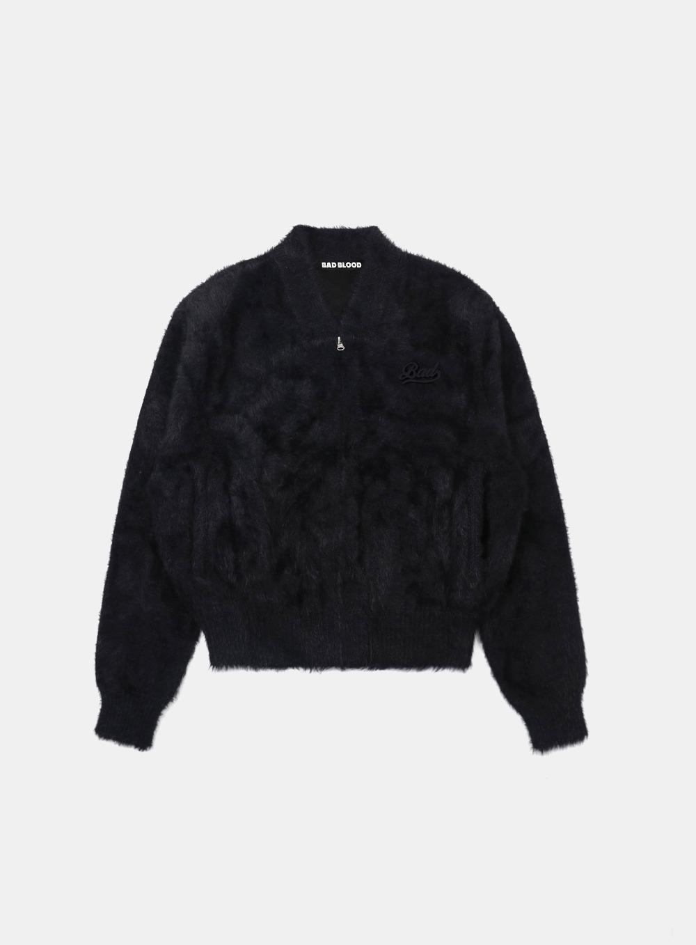 [w-jkt24-040] BS 모헤어 집업 자켓 - 블랙