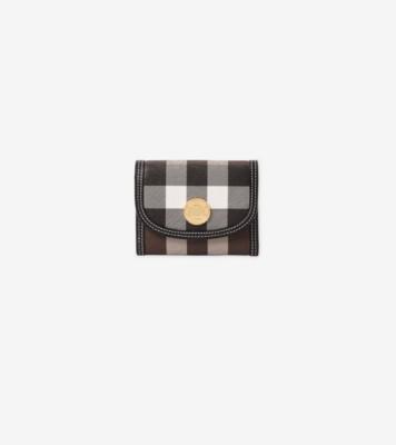 스몰 체크 폴딩 지갑 (다크 버치 브라운) - 여성 | 공식 Burberry®