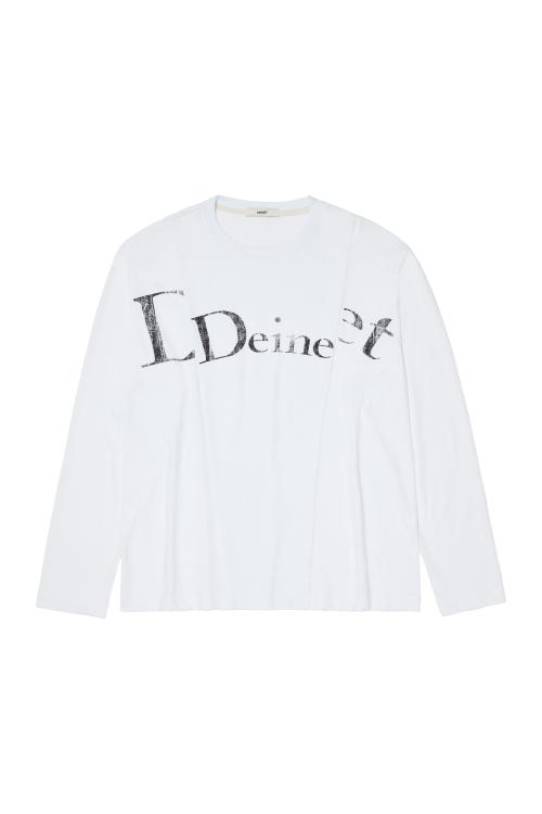 DEINET LOGO CONTRAST LONG SLEEVE IN WHITE