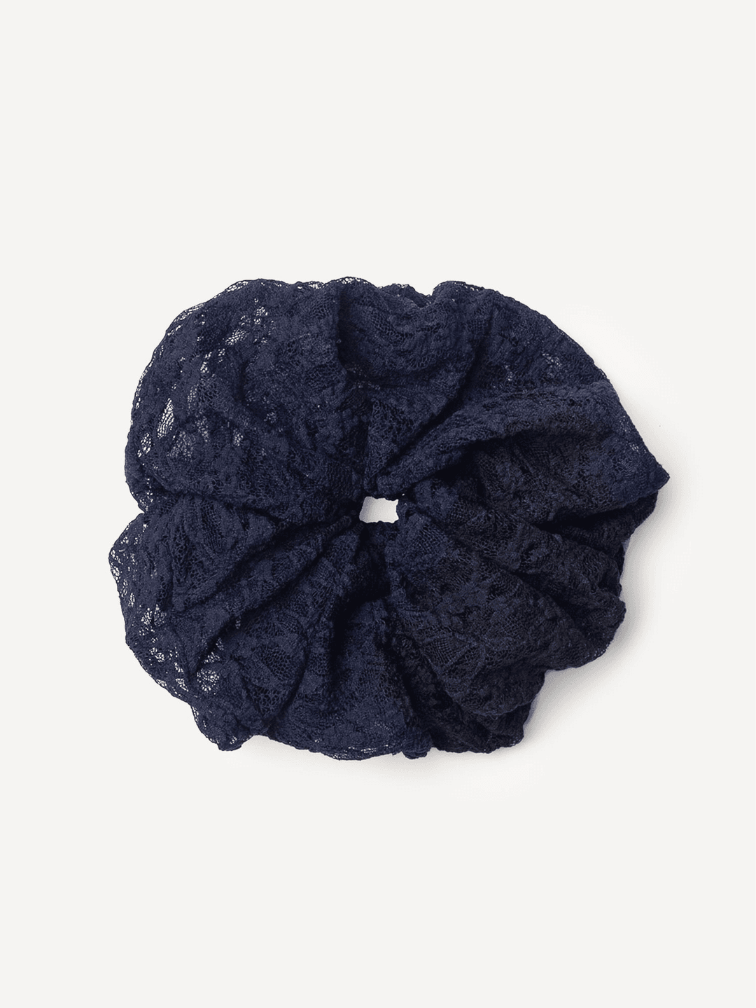 Lace Big Scrunchie - Navy