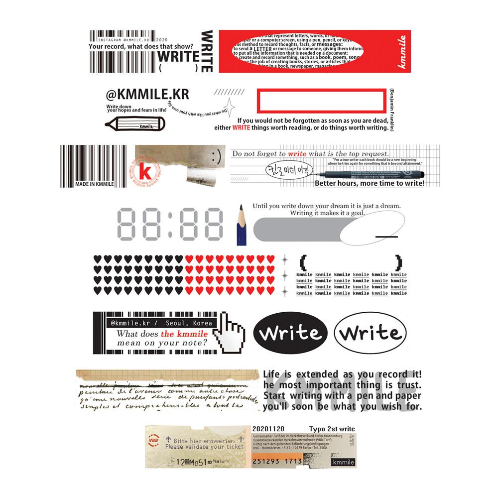 킬로미터마일 타이포 마스킹테이프 2nd write (20mm)