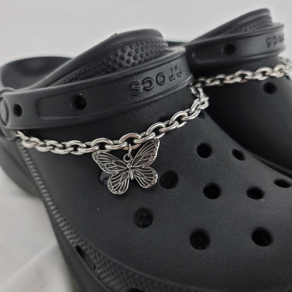 심플 체인 블랙 실버 펜던트 써지컬스틸 크록스 꾸미기 체인 지비츠 세트 만들기 베이크록스