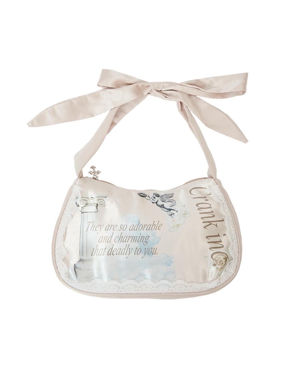 [10/31 release] SATIN PRINTED SHOULDER BAG_BEIGE