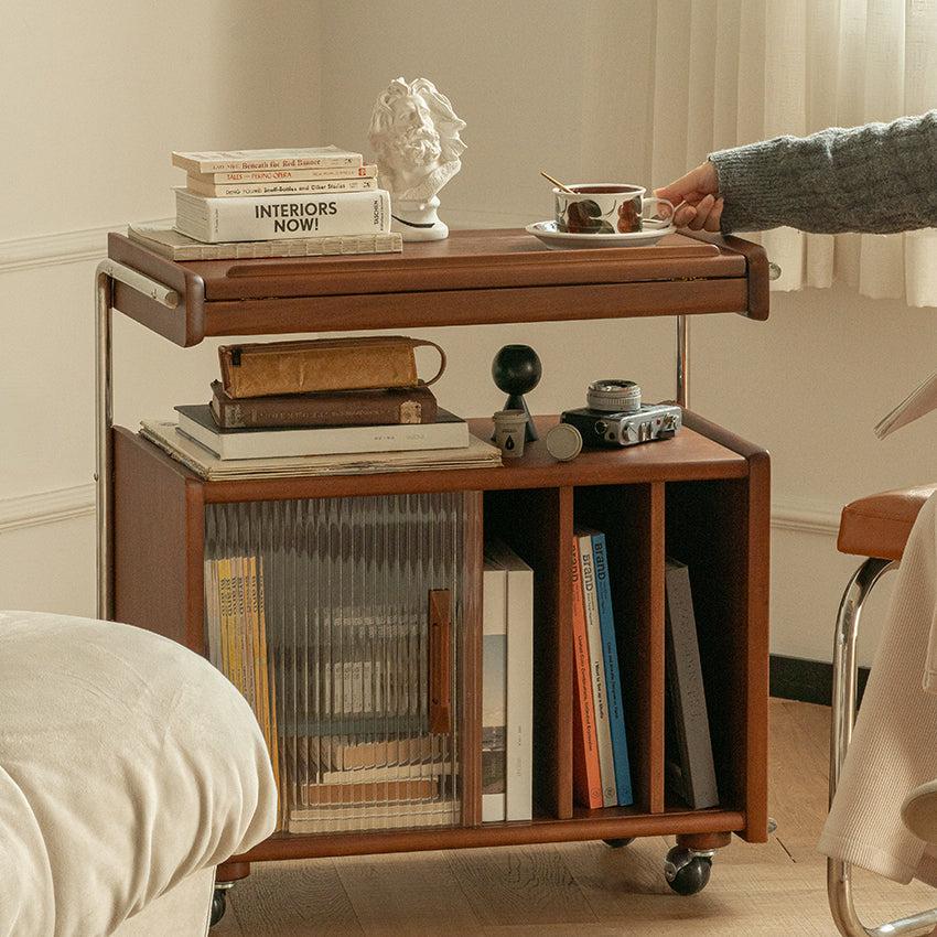 빈티지 이동식 우드 캐비닛