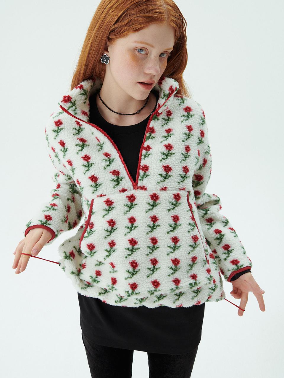 [10차 리오더]Shearing Half Zip-up_Ivory