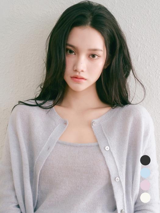 ROMANTIC HAIRY SHEER RAGLAN CARDIGAN SET (4COLOR)