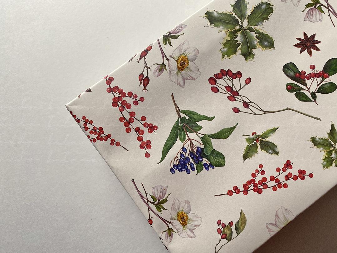 [수입포장지] 크리스마스 정원 포장지 (이태리 수입 따소띠 TASSOTTI)