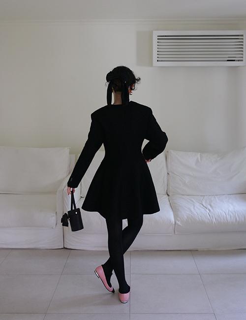 line wool  jacket in black