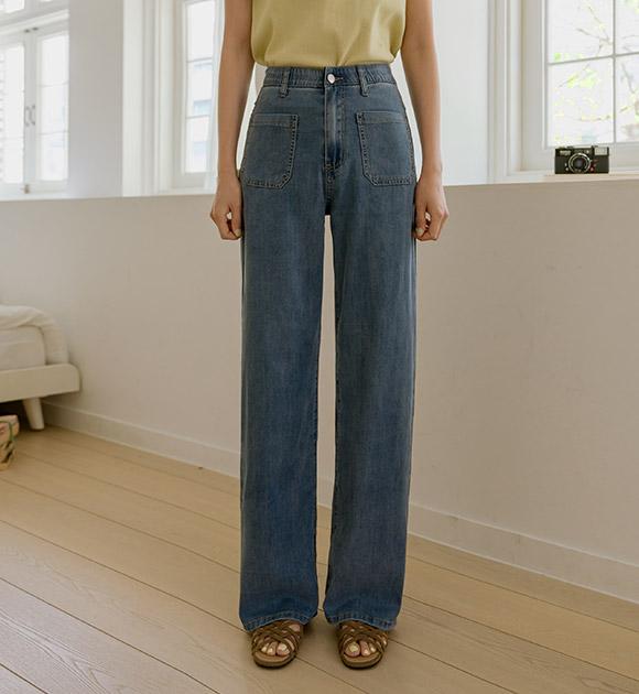 6DA30095NN_초경량텐셀 투포켓 와이드진(숏/롱)