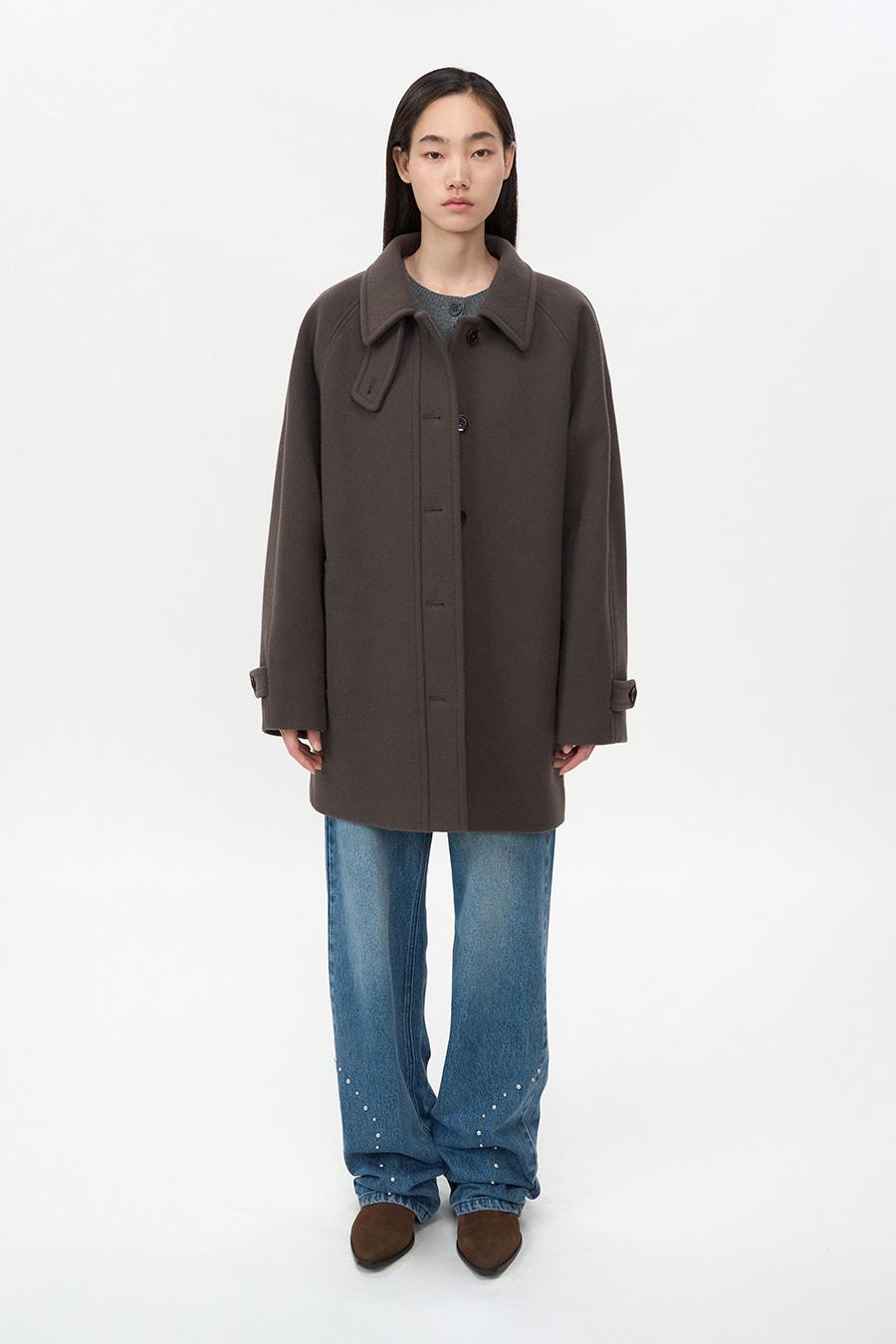 소프트 하프 발마칸 코트 BROWN