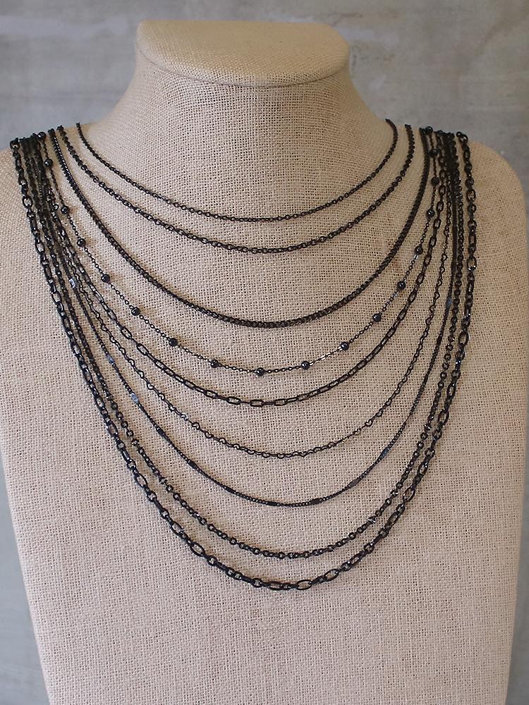 [제작무배]블랙체인 써지컬스틸목걸이