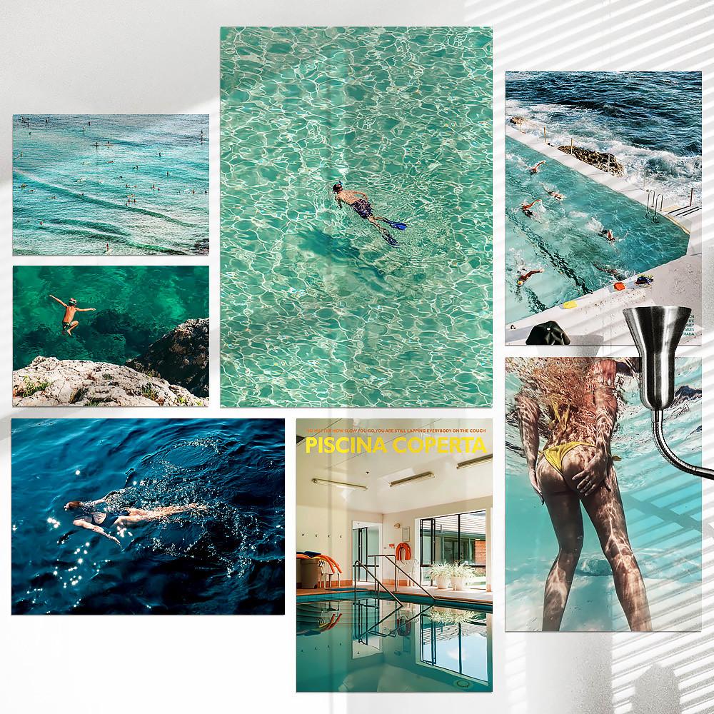 물 그림 바다 패브릭 포스터 인테리어 창문 풍경 액자 사진 파도