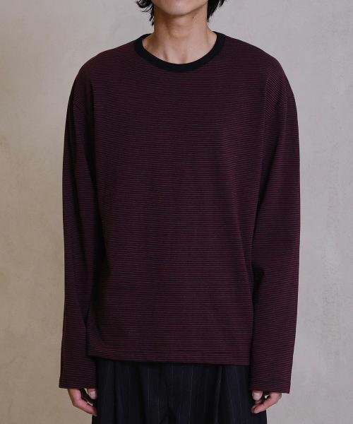 UNIFORM STRIPE LONG SLEEVE (BURGUNDY/BLACK)