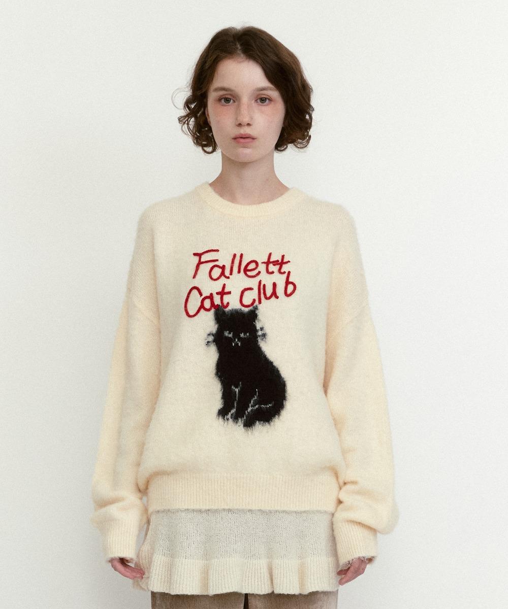 캣 클럽 니트 아이보리