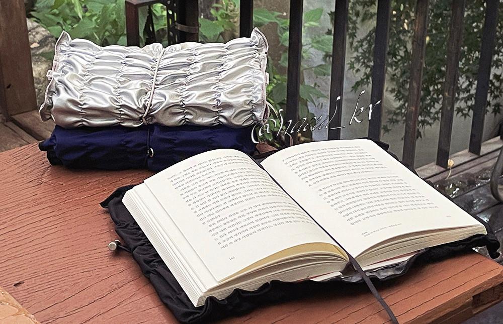 [4월 중순 재입고] 하을 셔링 책커버+케어 라벨 책갈피 세트(5color/블랙,네이비,실버_리사이클 원단) [새활용 업사이클링 북커버 북파우치]