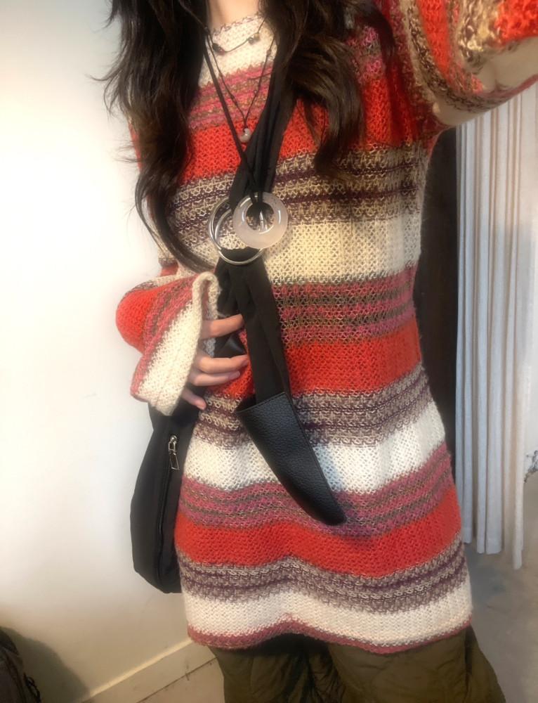 [히니츠키] 빈티지 보헤미안 러블리 롱 니트 원피스