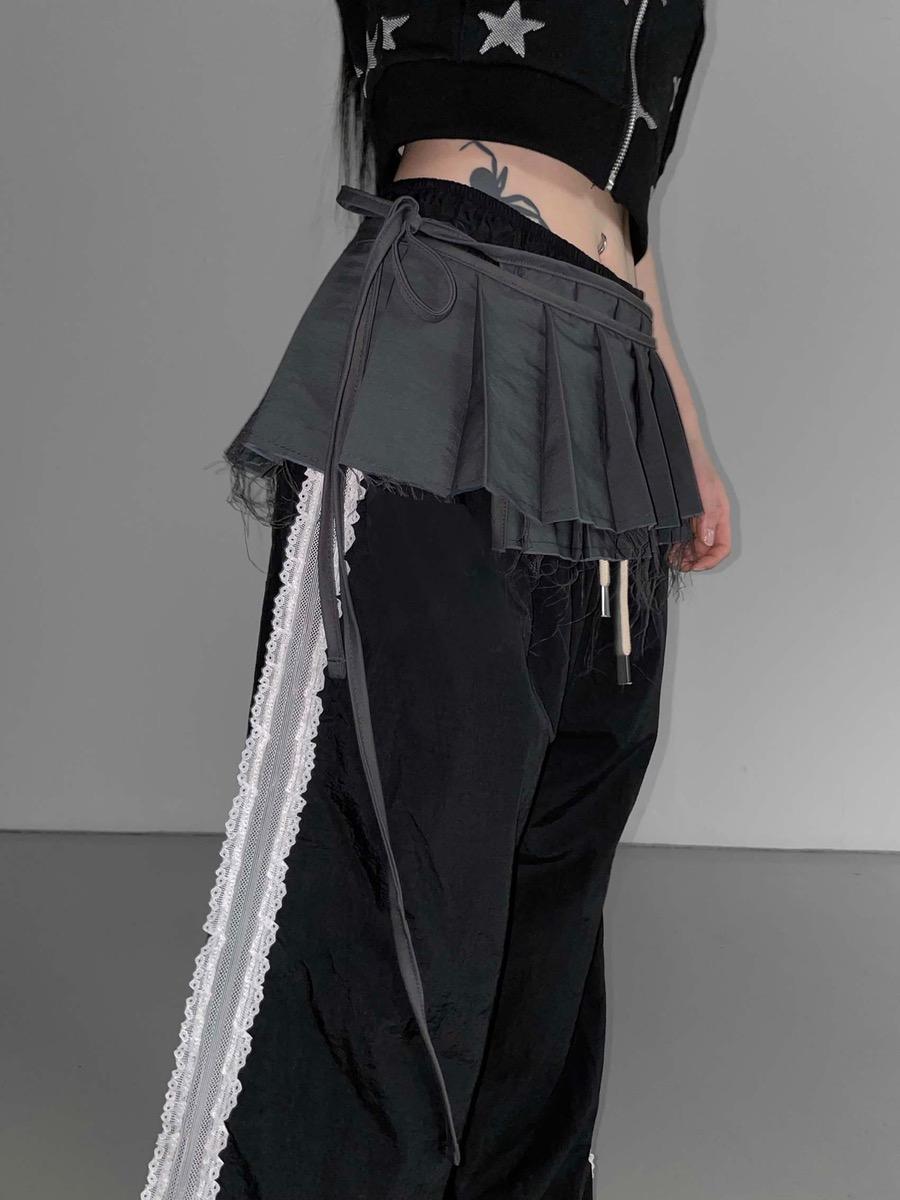 WHITE 바로배송 pleats dusty wrap sk(2 color)
