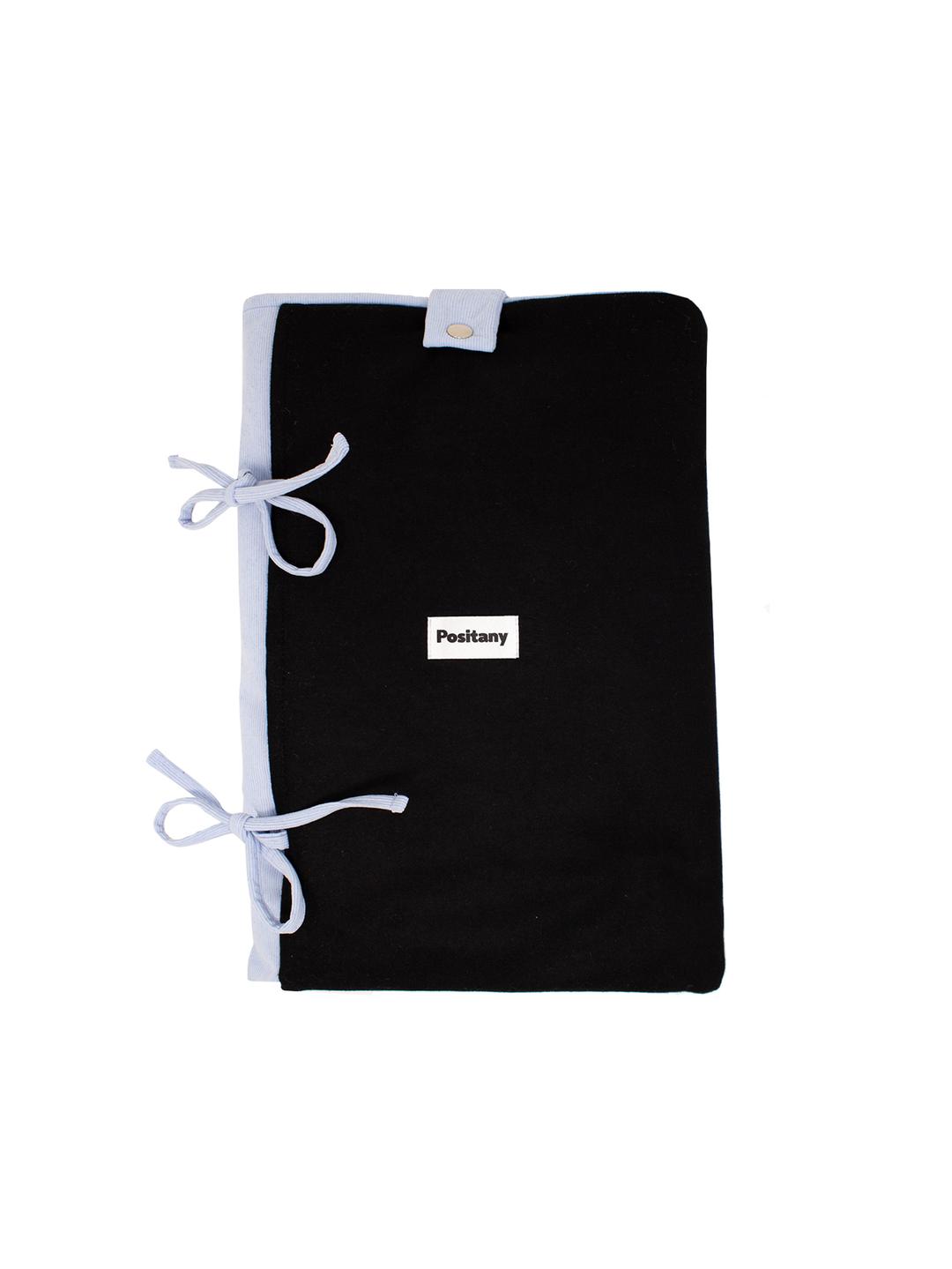 Snug ribbon pouch (Blue black)