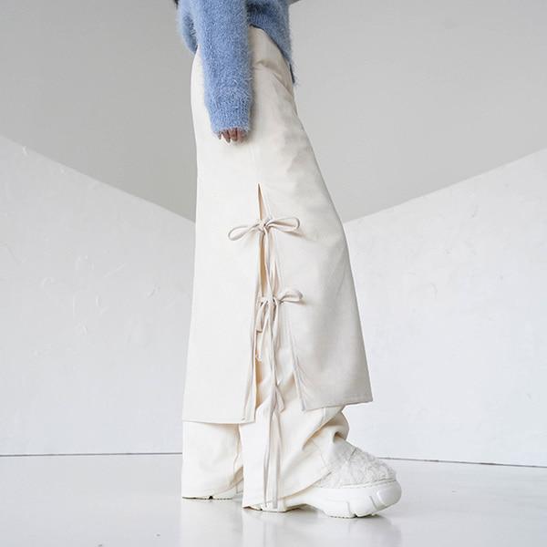 레이디 리본 롱스커트