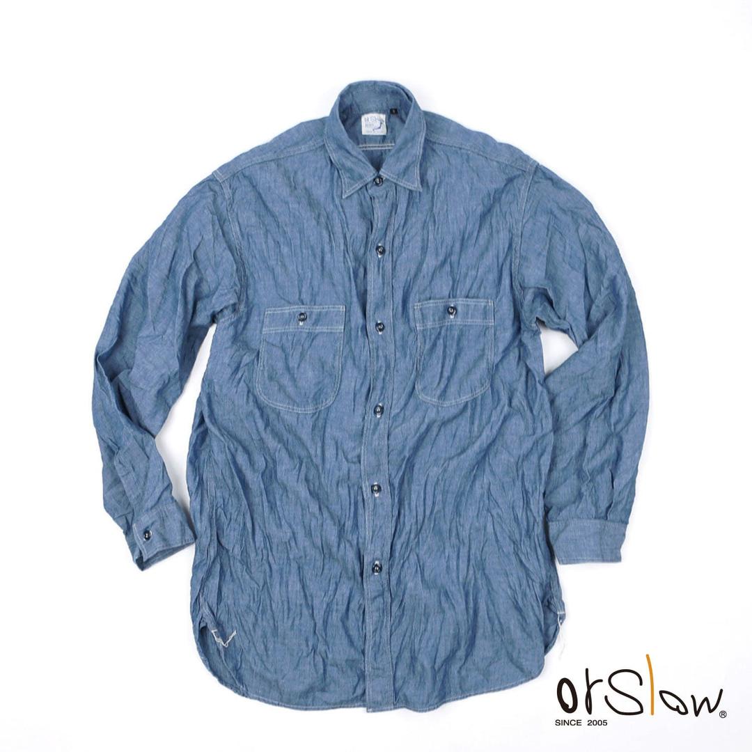 (RESTOCK)  CHAMBRAY WORK SHIRTS - RELAX FIT / VINTAGE FIT (Blue Indigo)