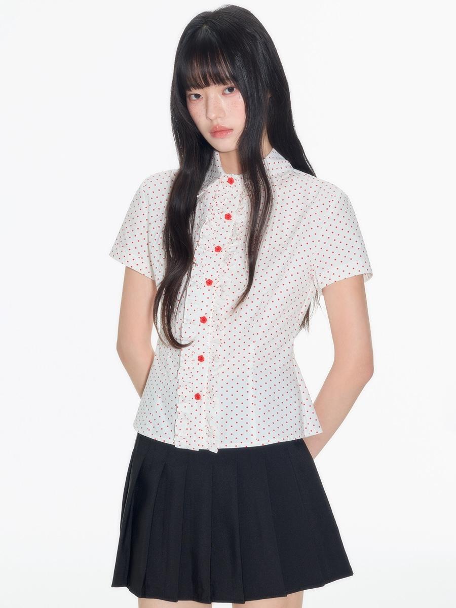 Onthereverse Cherry Frill Shirt