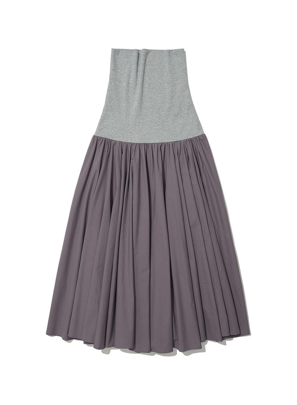 [WOMEN] VOLUME FLARE MAXI SKIRT_CHARCOAL