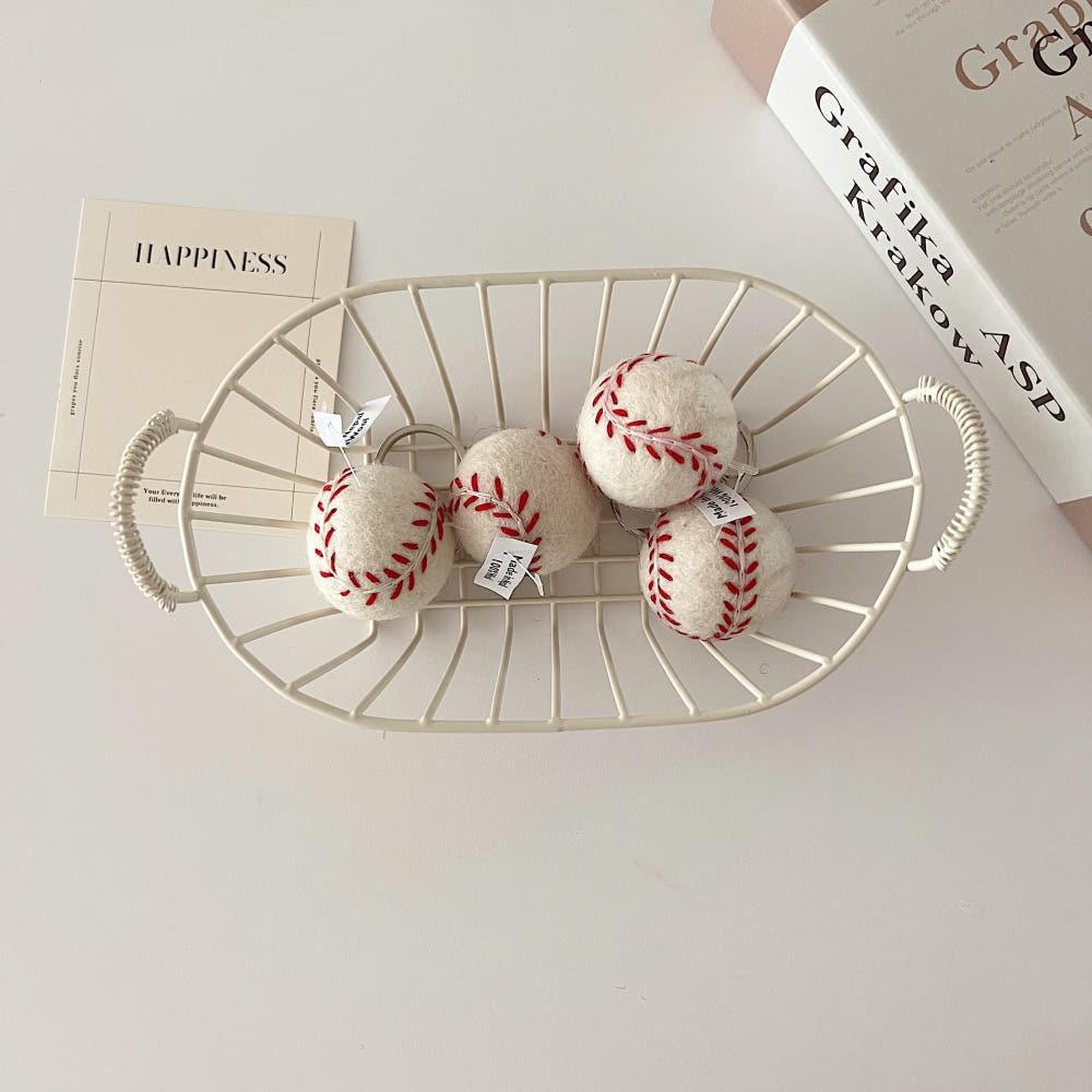 [리틀디어] 양모 펠트 스포츠 키링 축구공 농구공 테니스 야구공 키홀더 (4 Types)