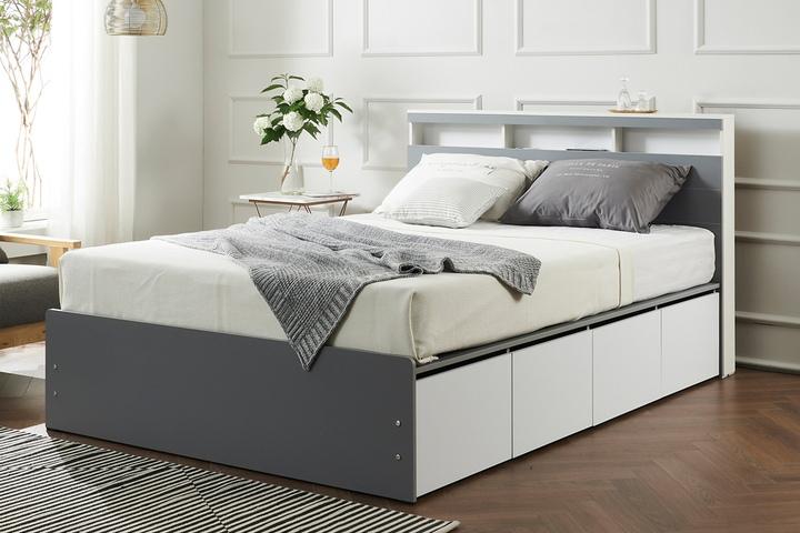 베이 LED+USB 도어+서랍침대(협탁선택/매트선택)