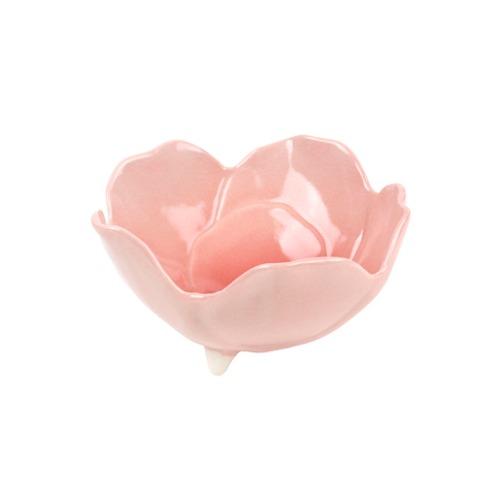 팬시 플로럴 깊은종지-핑크