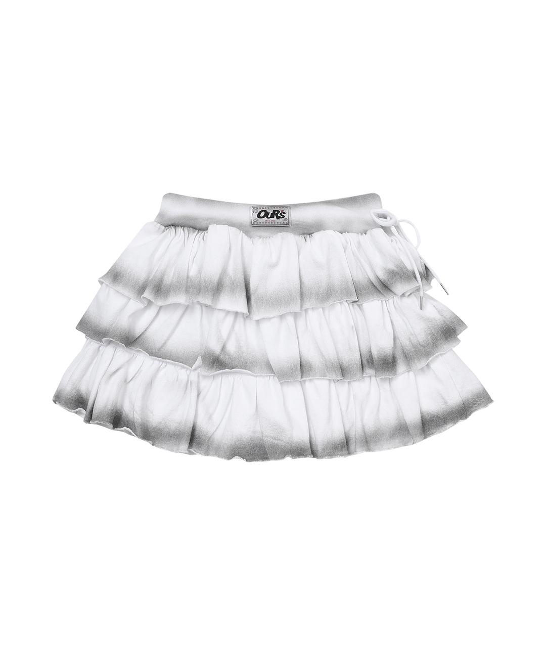워시드 러플 캉캉스커트 화이트