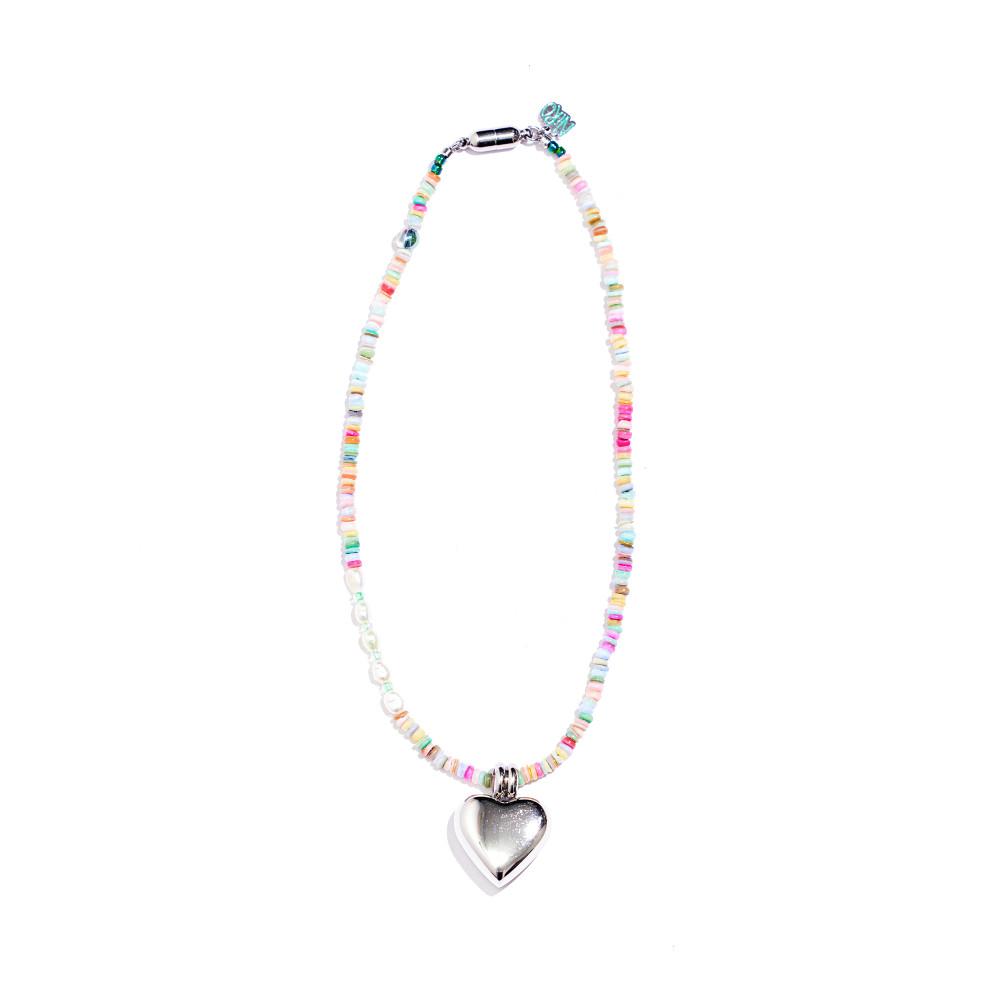SURGiCAL HEART COLORFUL MOTHER OF PEARL NECKLACE #97