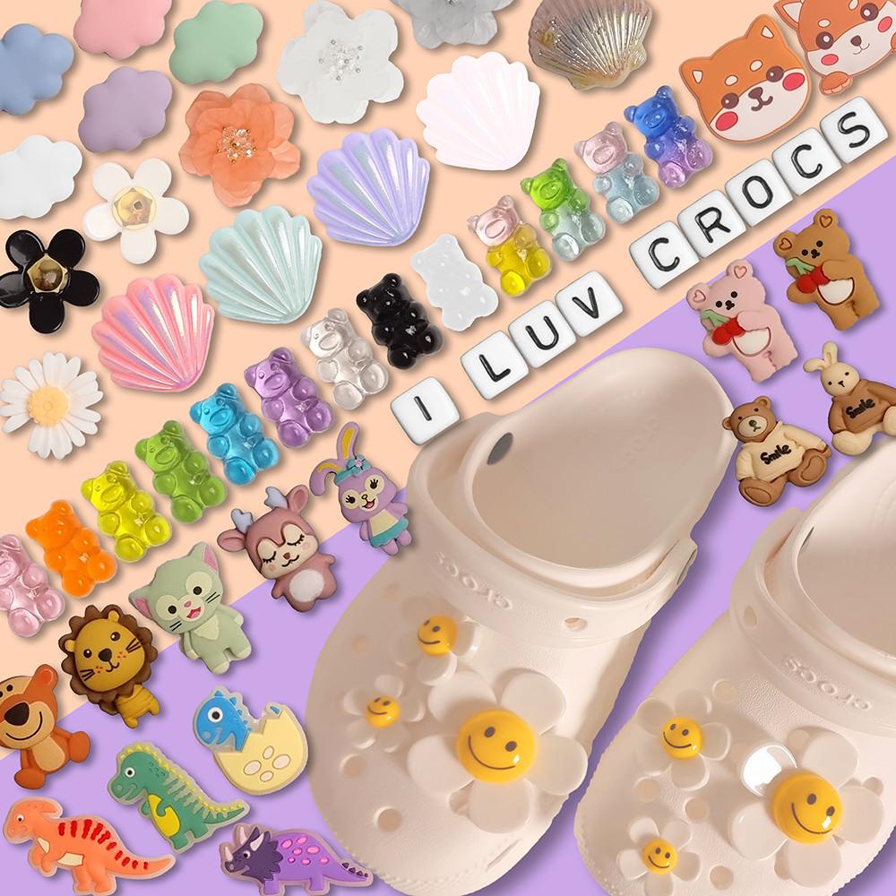 크록스 지비츠 세트 스마일 꽃 공룡 보석 진주 하리보 곰돌이 자비츠 조개 이니셜 파츠