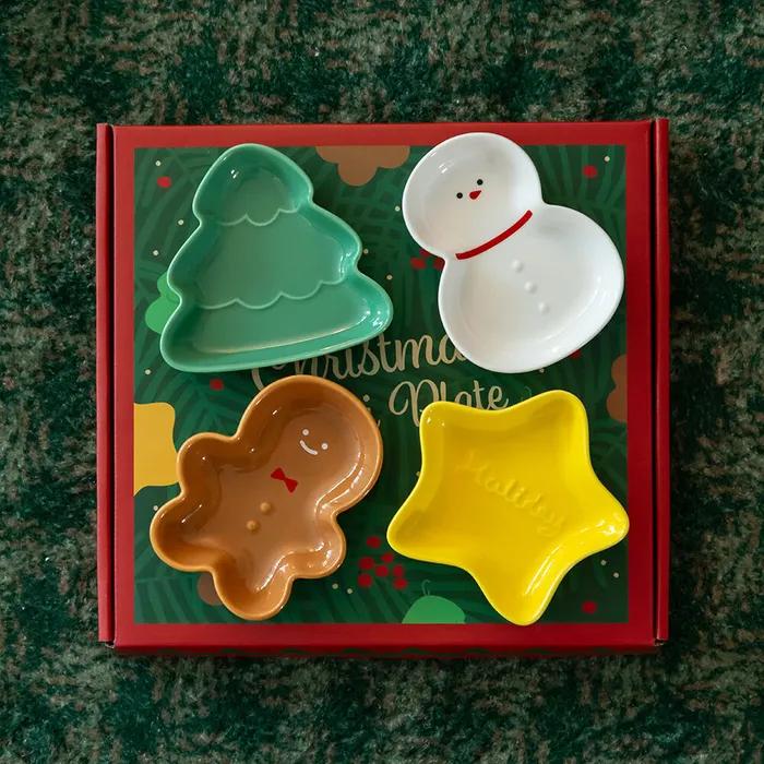 [선물세트] 크리스마스 미니 플레이트 4P 세트