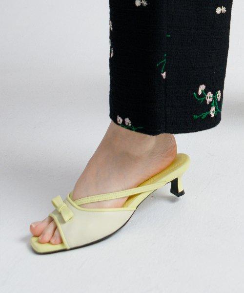 데인티 리본 슬리퍼 (라임)