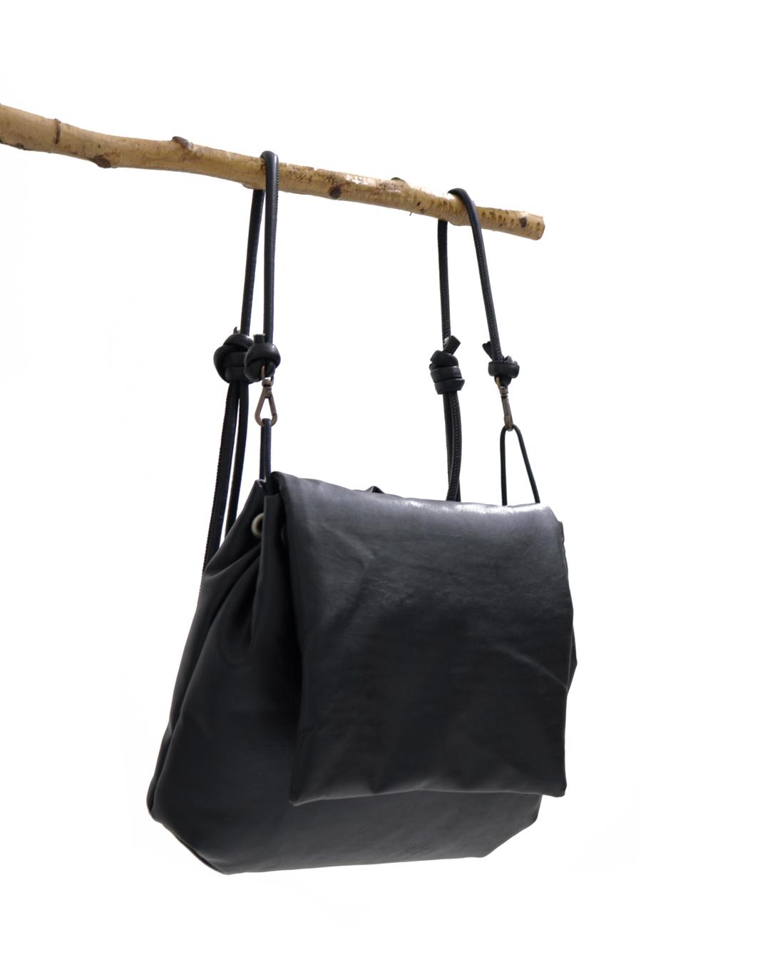 Round Leather bag_Black