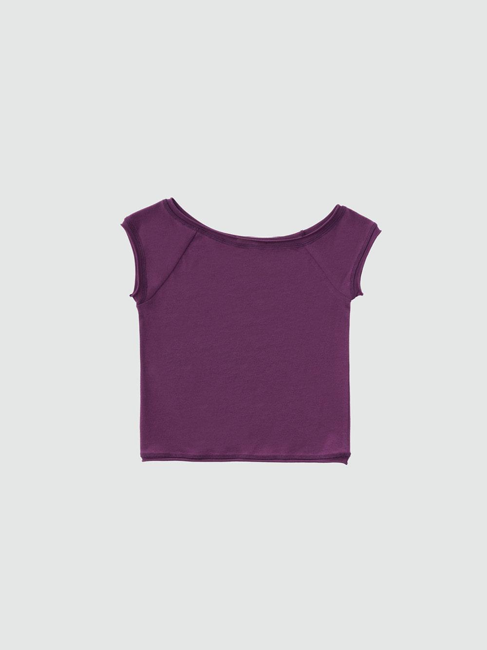 ONE SHOULDER UNBALANCE TOP, PURPLE