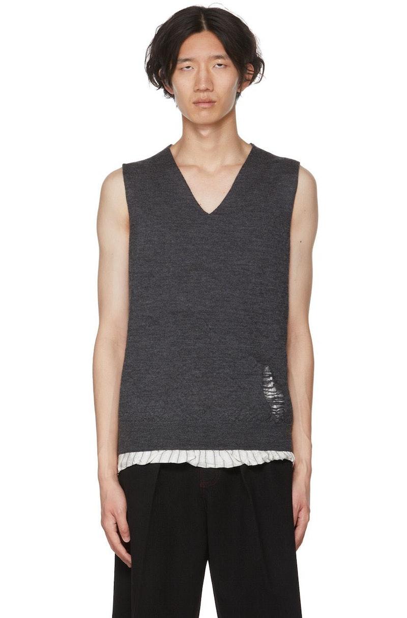 Maison Margiela Wool Vest - Dark Gray