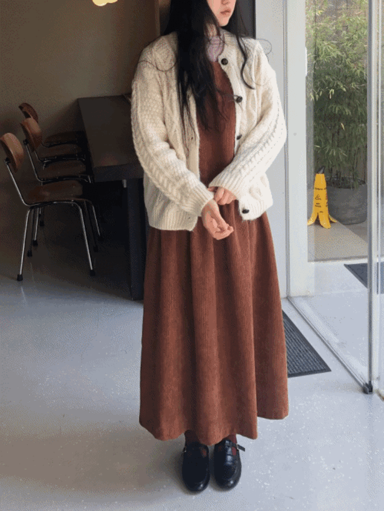 언오드데이 무이 코듀로이 원피스