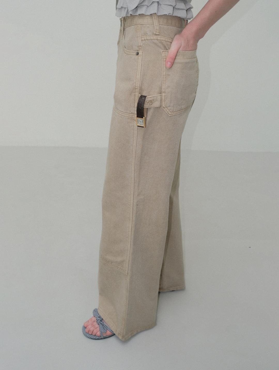 Girls pocket dying beige pants [4th/2주이상소요]