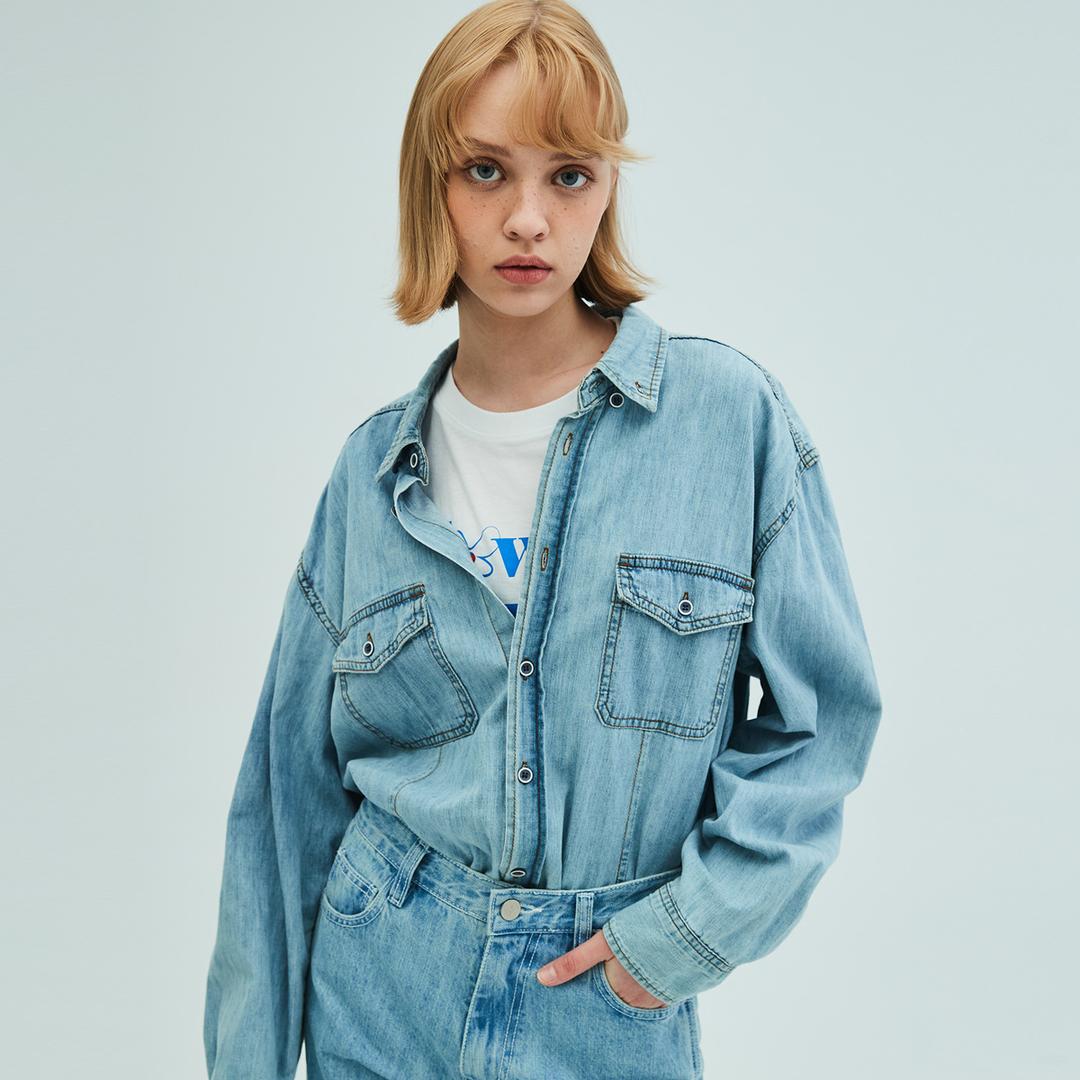 Vintage denim shirt_light blue