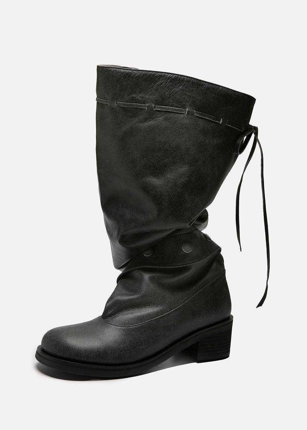 Heidi Button Boots / gray