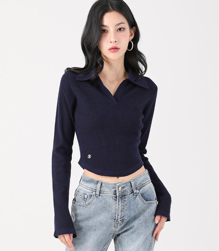 Ant Waist Collar Knit NAVY