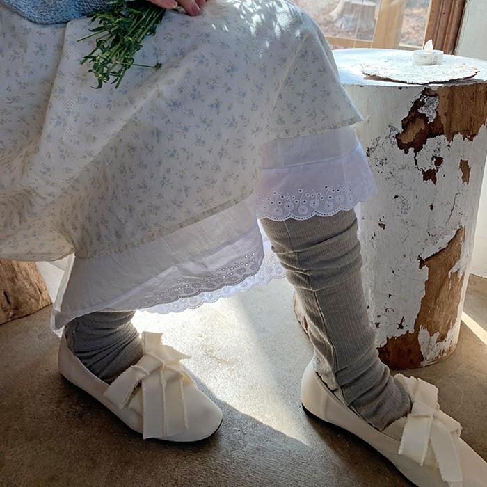 투 리본 플랫 슈즈