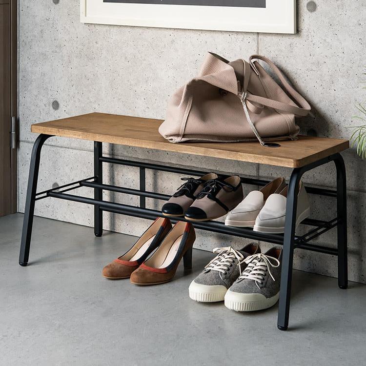 디노스 일본 원목 현관 벤치 의자 러버우드 85cm